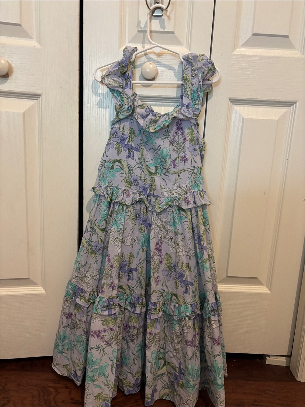 Janie and Jack Lavender Floral Ruffle Maxi Dress